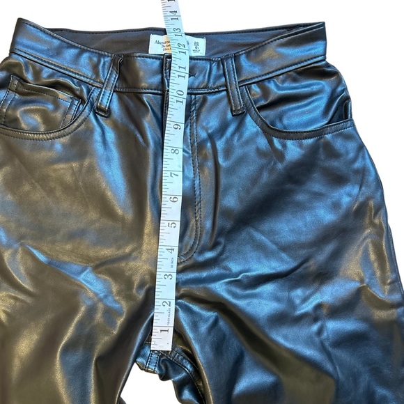 Abercrombie and Fitch | The Ankle Straight Super High Rise Vegan Leather Pants - Picture 9 of 9
